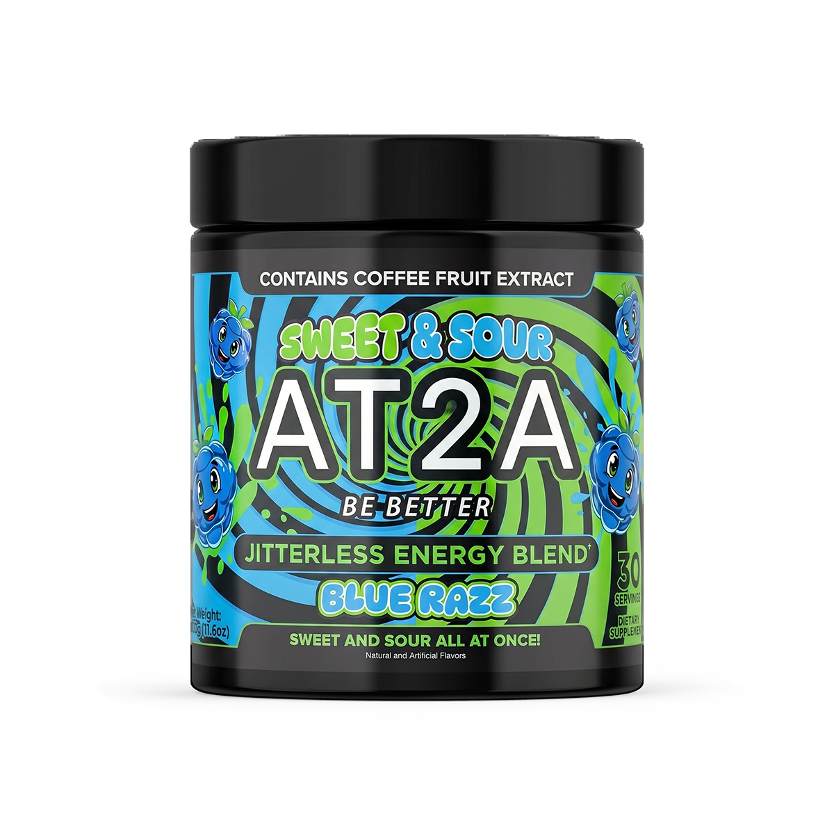 AT2A Sweet & Sour Blue Razz Energy Drink Tub